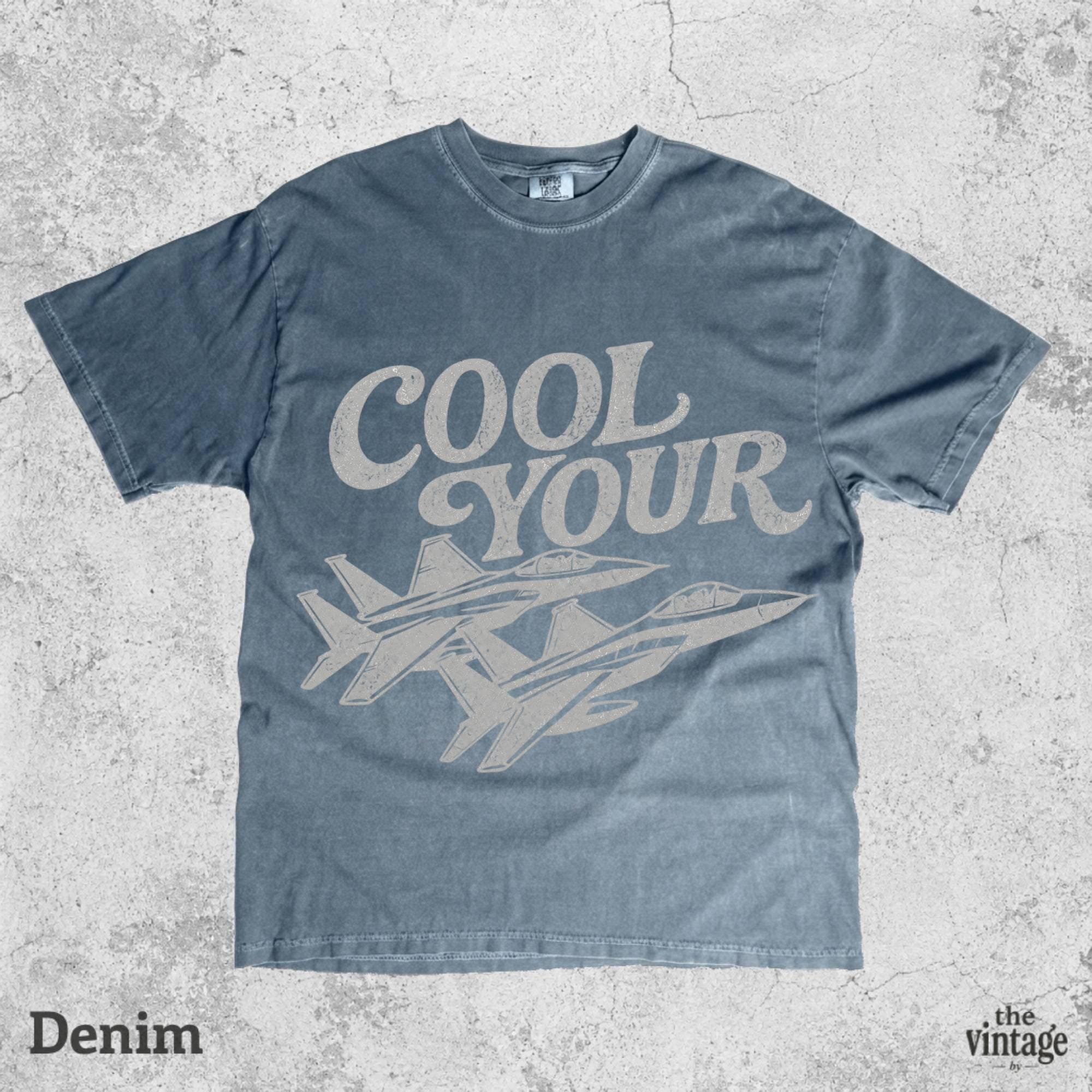 Cool Your Jets Shirt, Retro Fighter Jet Graphic Tee, Vintage Aviation Shirt, Military Aesthetic Oversized T-Shirt