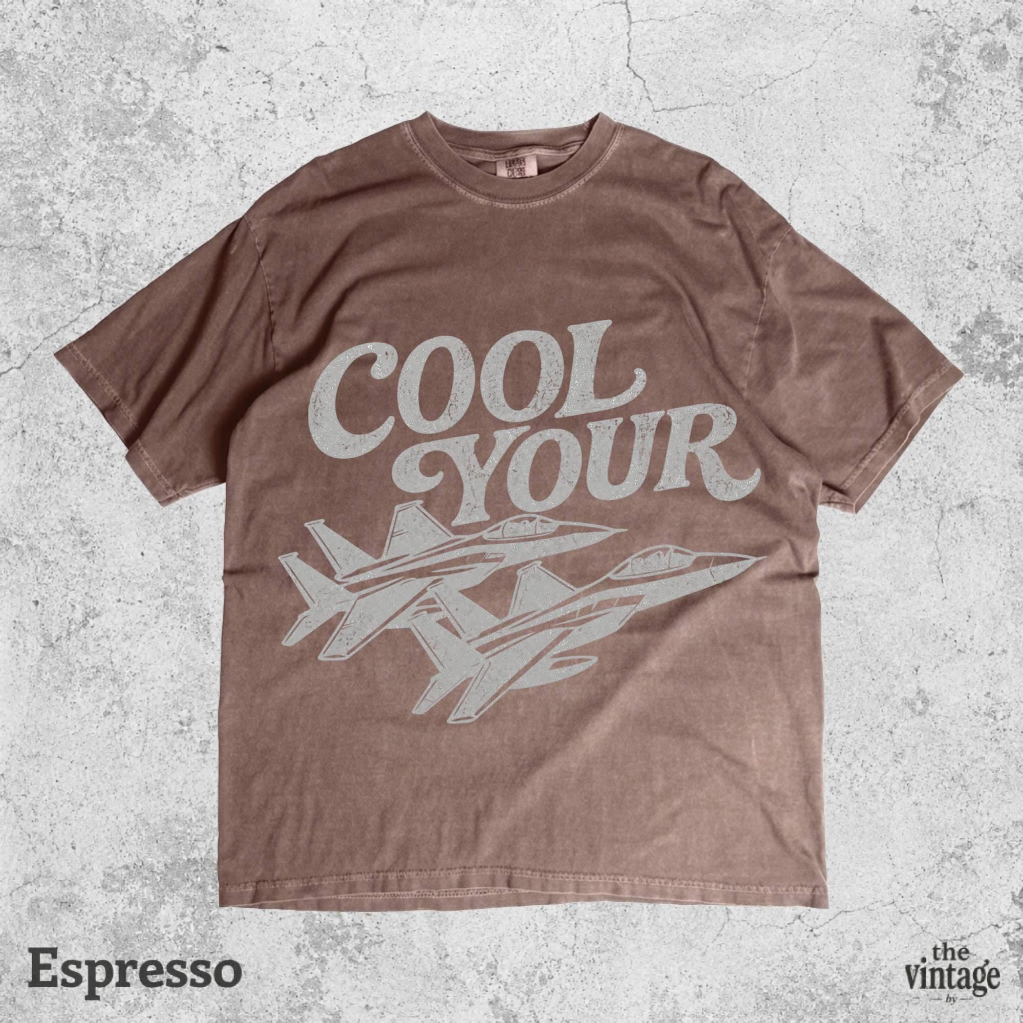 Cool Your Jets Shirt, Retro Fighter Jet Graphic Tee, Vintage Aviation Shirt, Military Aesthetic Oversized T-Shirt