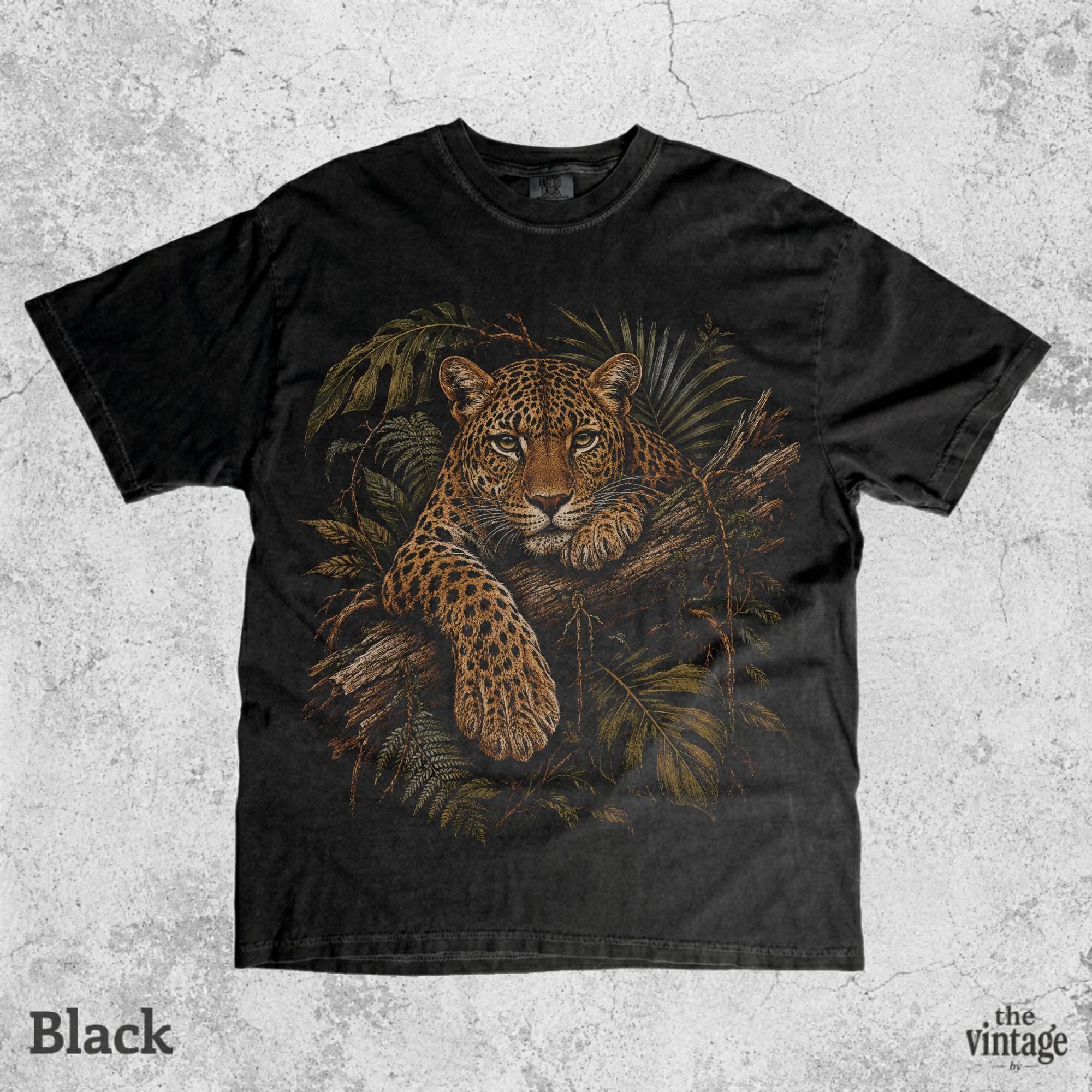 Vintage Jungle Leopard Graphic Tee, Retro Wildlife Comfort Colors Shirt, Tropical Safari Leopard T-Shirt, Oversized Nature Animal Tee