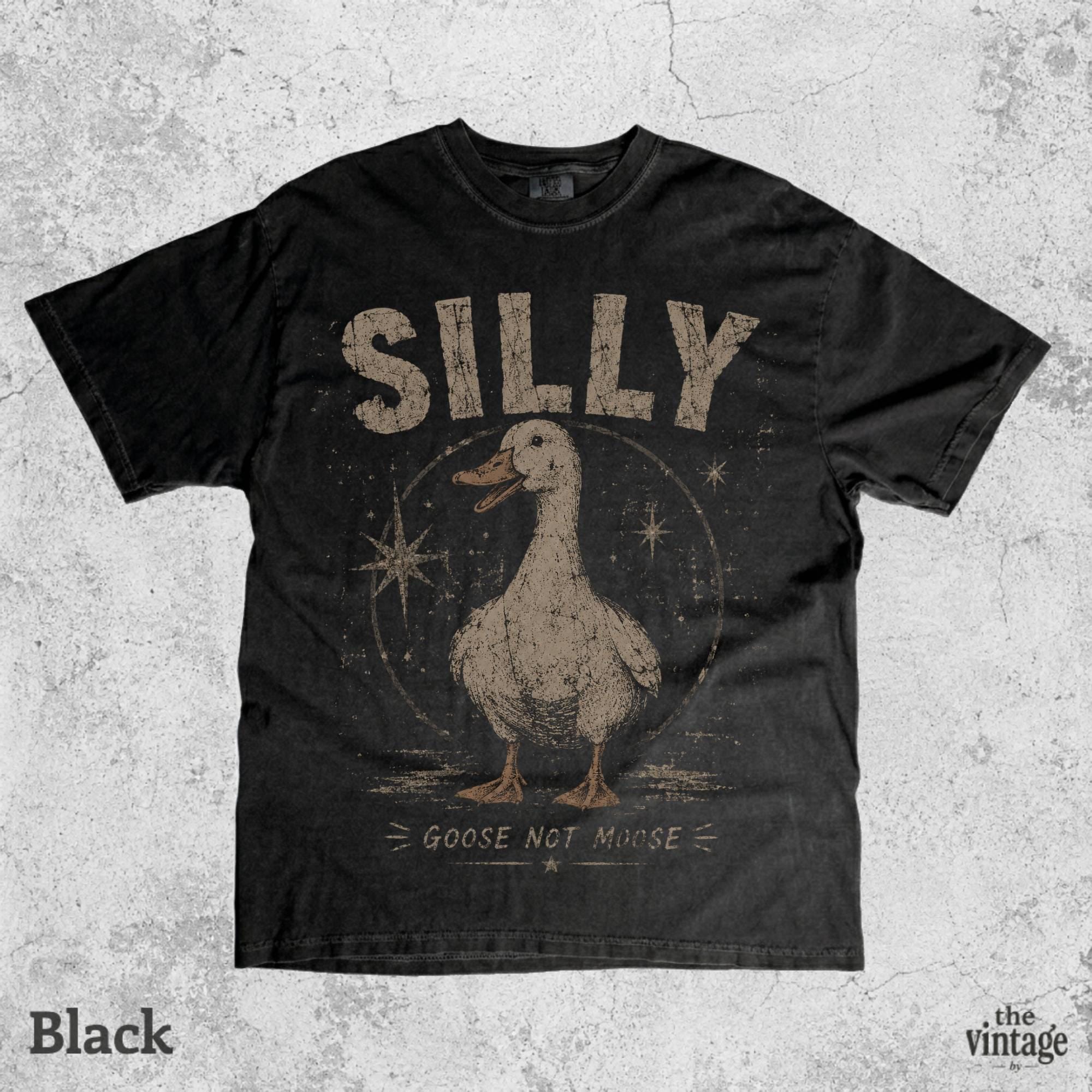 Silly Goose Vintage Graphic Tee, Funny Goose Shirt, Retro Farm Animal Tee, Distressed Duck Graphic Shirt, Comfort Colors Oversized Tee