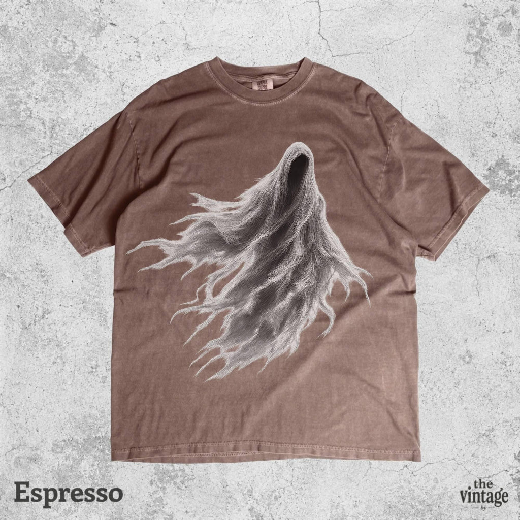 Ghost Falling Vintage Graphic Shirt, Washed Reaper Tee, Gothic Streetwear Shirt, Oversized Acid Wash Tee, Dark Aesthetic Graphic T-Shirt