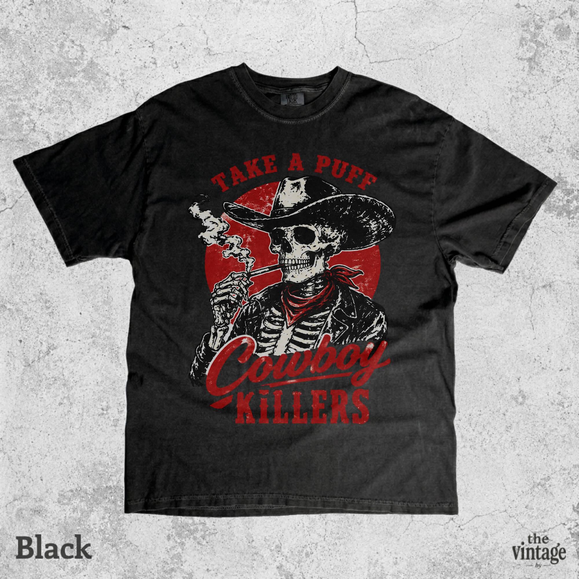 Cowboy Killers Shirt, Skeleton Cowboy Graphic Tee, Vintage Western Skull T-Shirt, Retro Grunge Oversized Tee, Edgy Cowboy Aesthetic Shirt