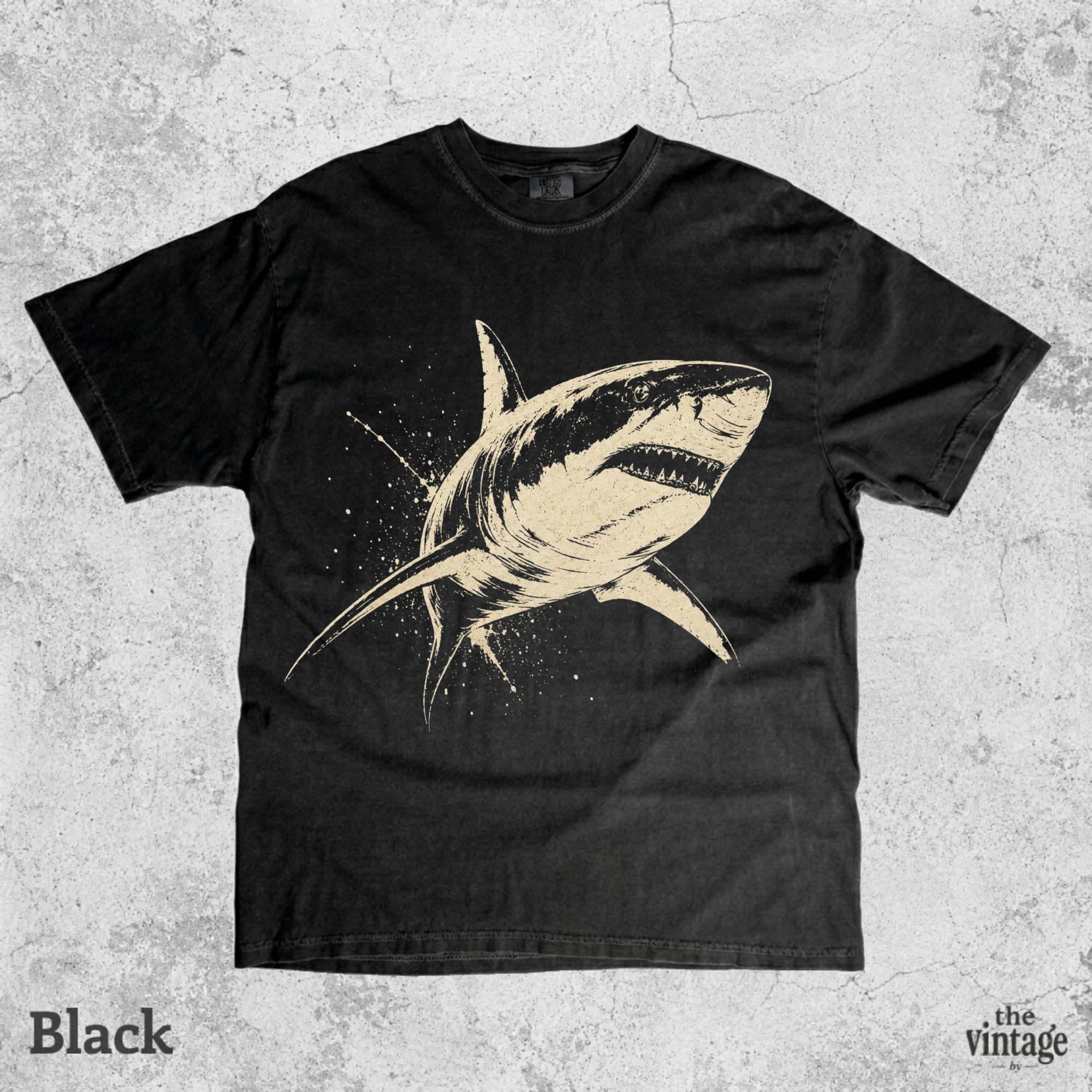 Vintage Retro Shark Graphic Tee, Comfort Colors Ocean Shirt, Y2K Shark T-Shirt, Vintage Marine Graphic Tee, Old School Streetwear
