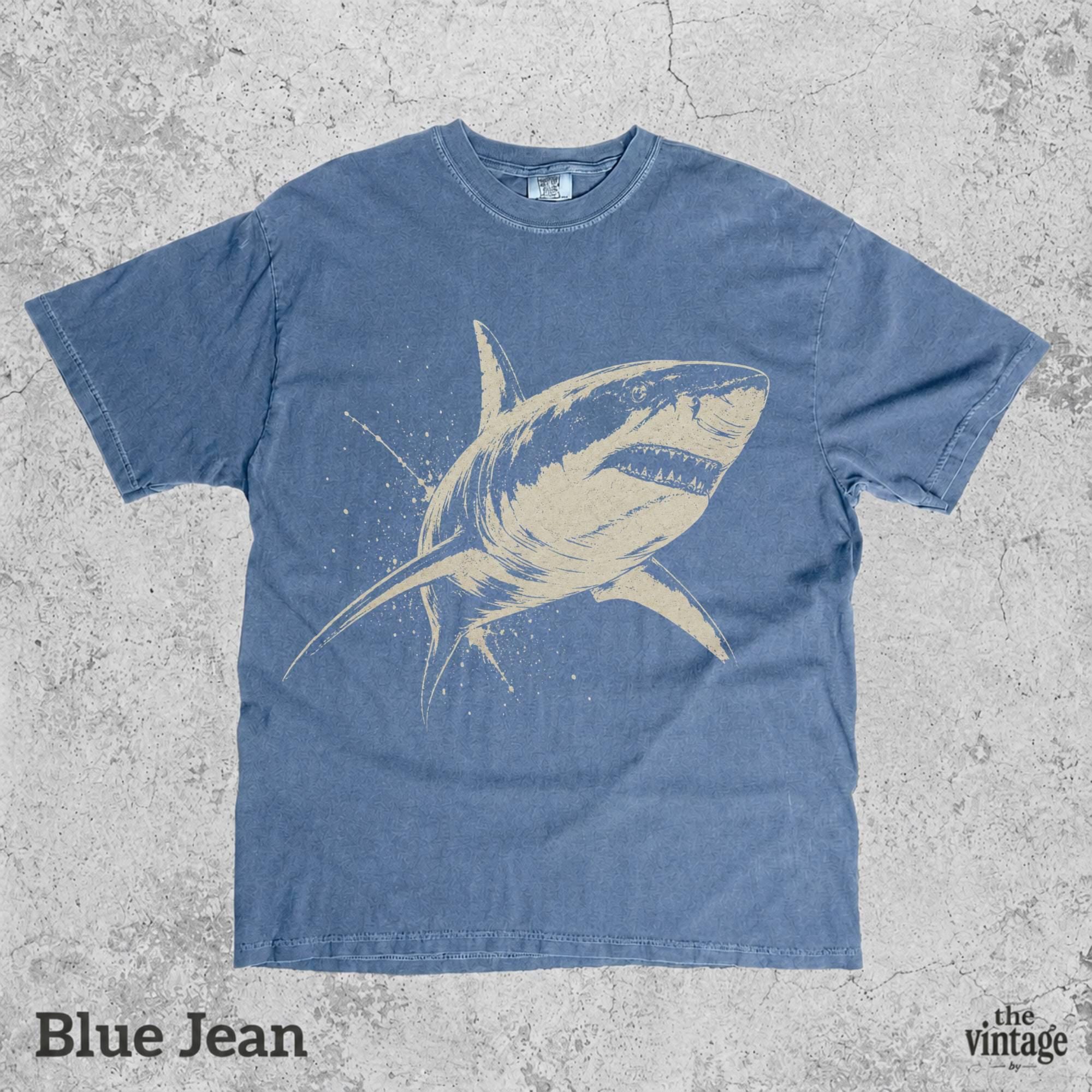 Vintage Retro Shark Graphic Tee, Comfort Colors Ocean Shirt, Y2K Shark T-Shirt, Vintage Marine Graphic Tee, Old School Streetwear