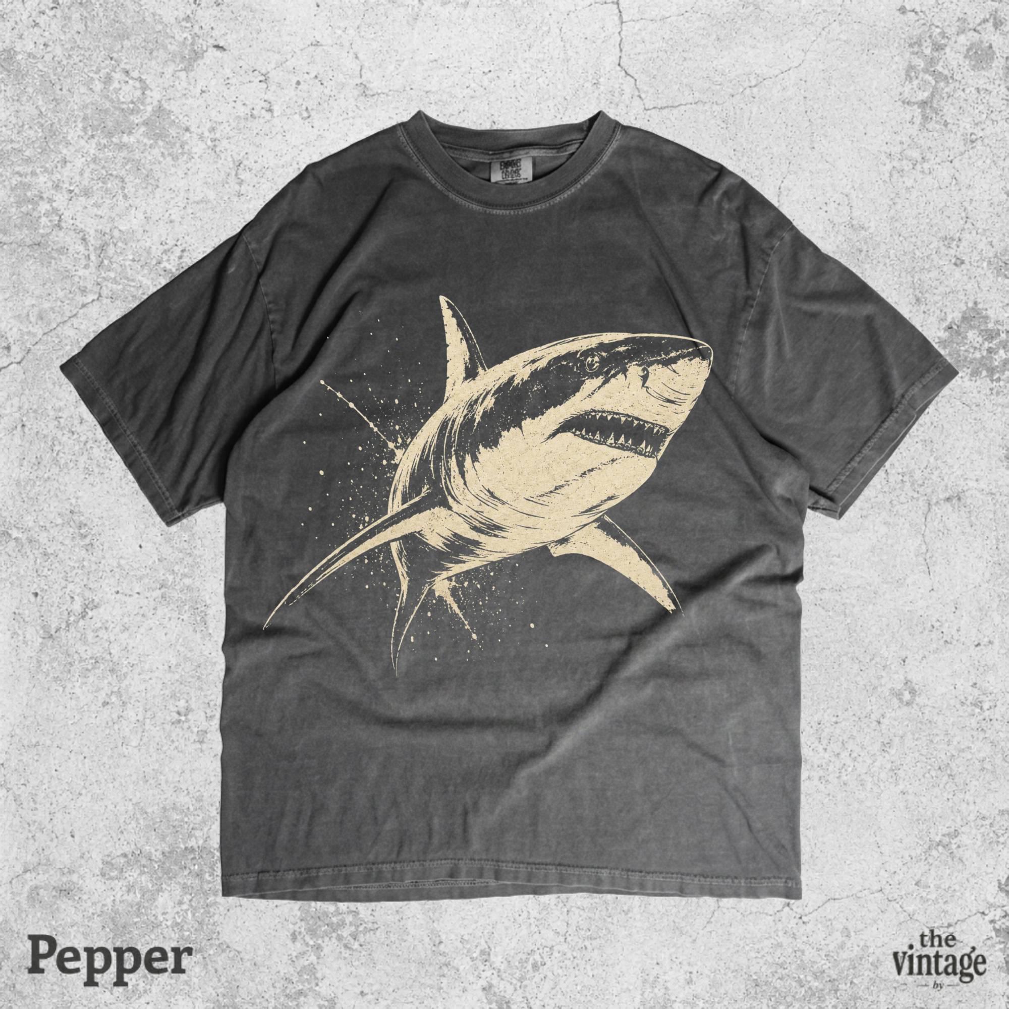 Vintage Retro Shark Graphic Tee, Comfort Colors Ocean Shirt, Y2K Shark T-Shirt, Vintage Marine Graphic Tee, Old School Streetwear