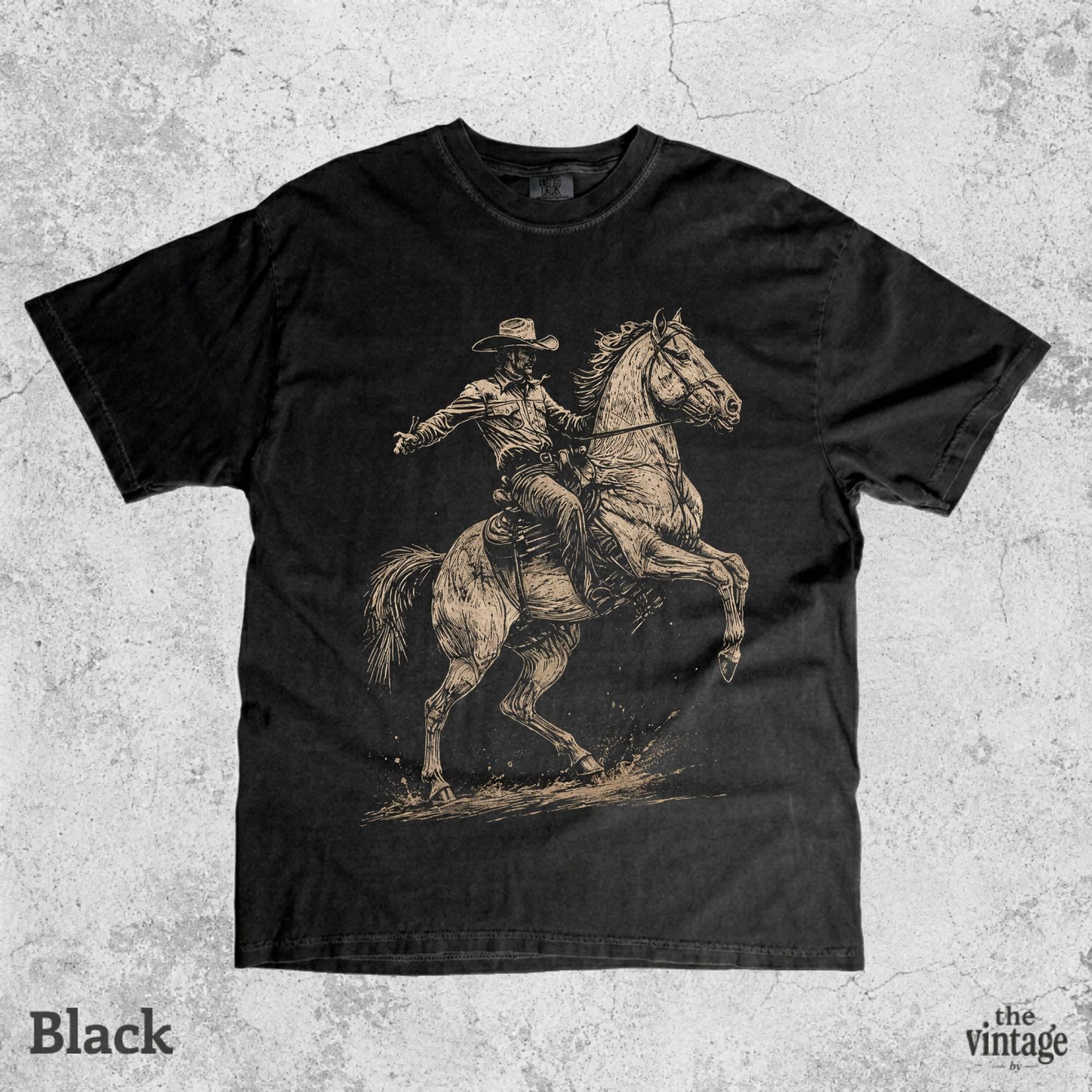 Vintage Retro Rodeo Graphic Tee, Comfort Colors Cowboy Shirt, Western Horse Rider T-Shirt, Vintage Country Western Tee, Old School Rodeo