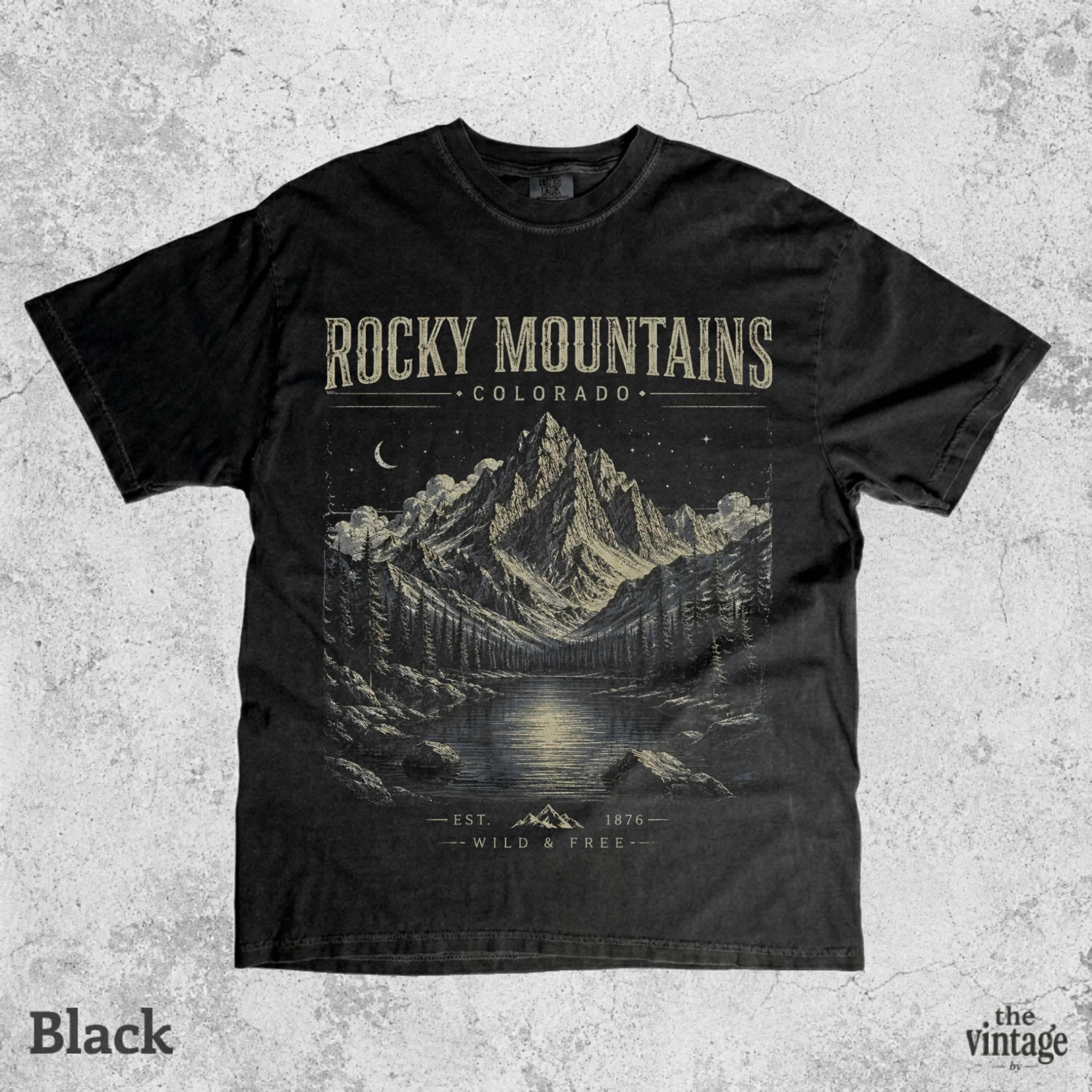 Retro Rocky Mountains Shirt, Vintage Colorado Mountain Tee, Comfort Colors Nature Graphic Shirt, Retro National Park T-Shirt