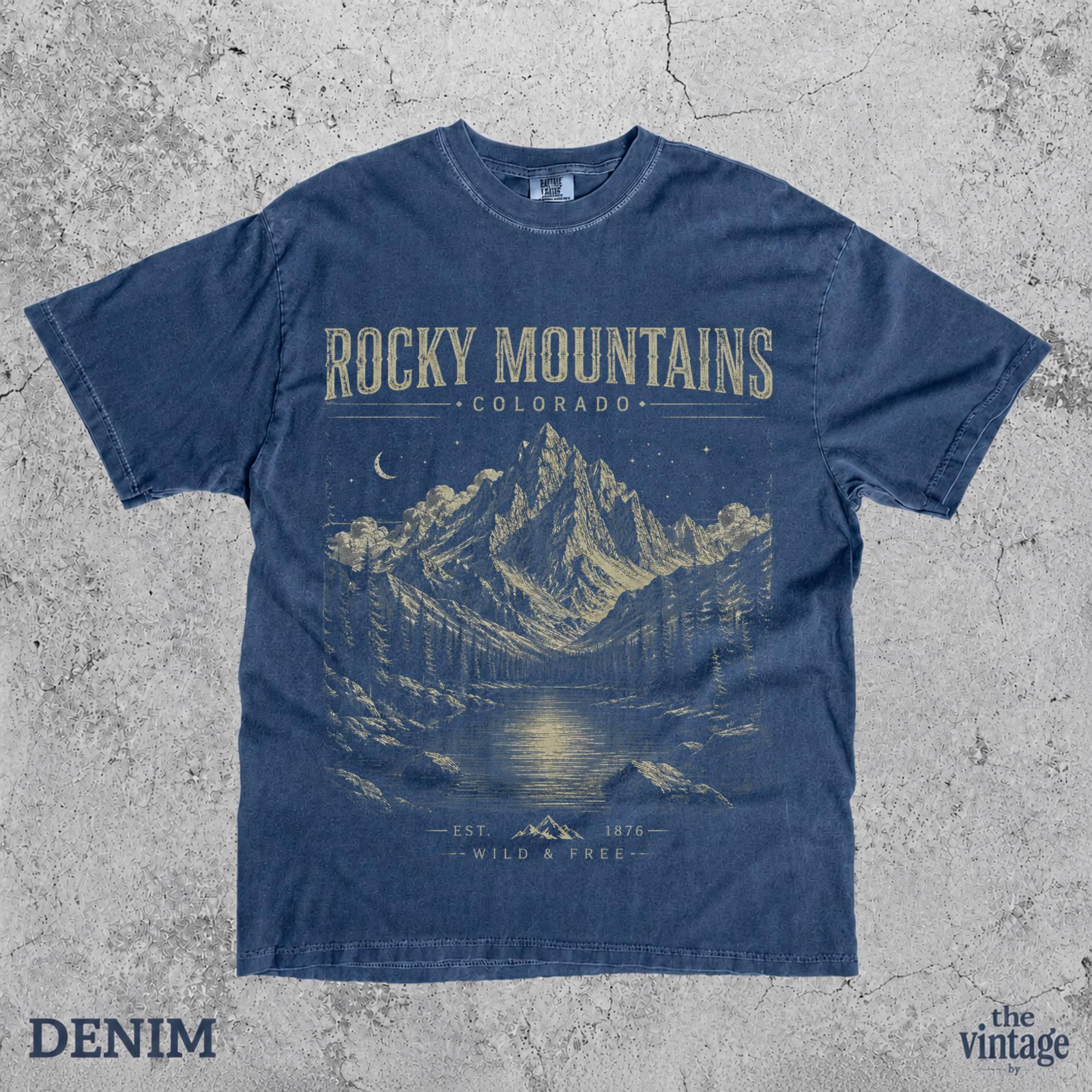 Retro Rocky Mountains Shirt, Vintage Colorado Mountain Tee, Comfort Colors Nature Graphic Shirt, Retro National Park T-Shirt