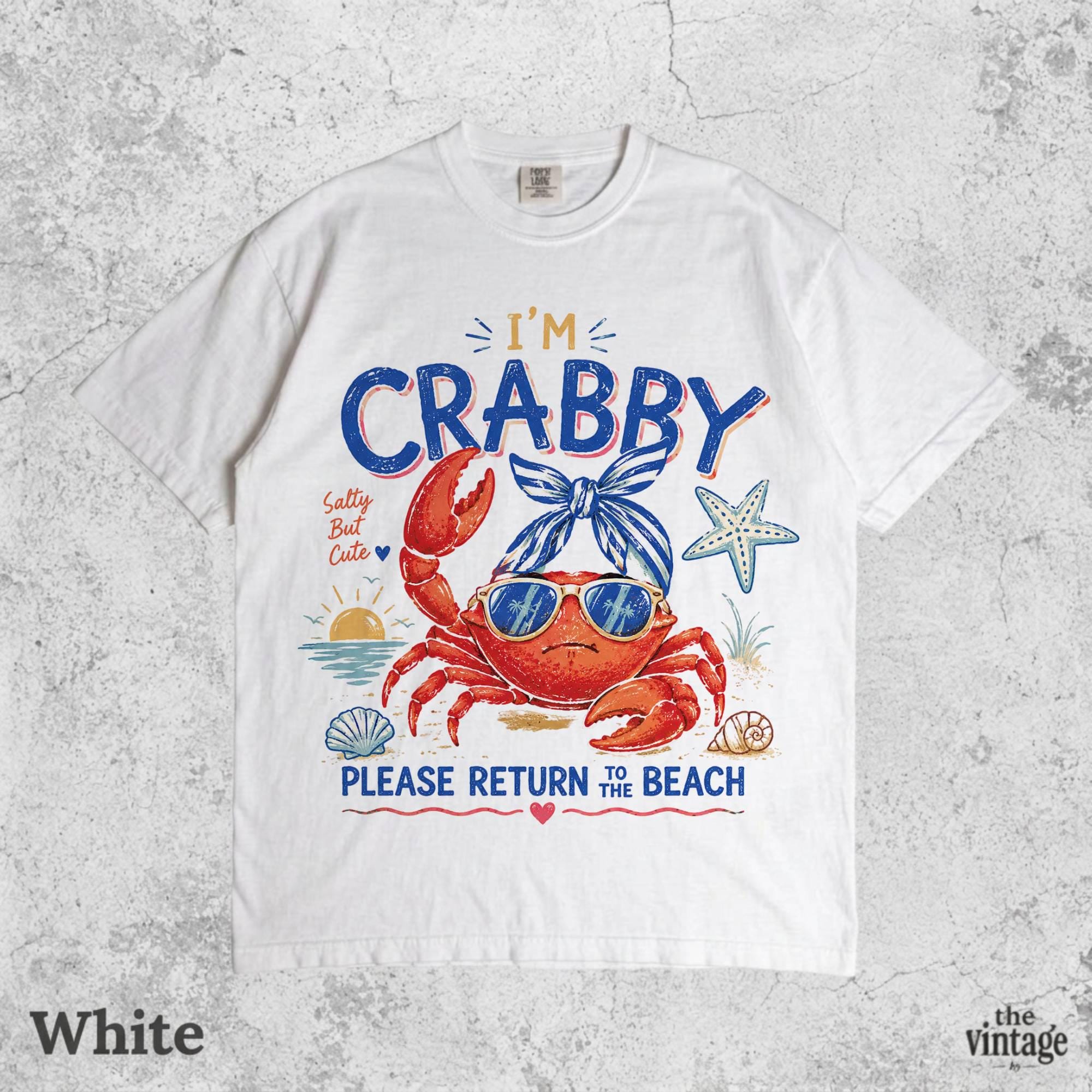 Vintage Retro If Crabby Please Return To The Beach Shirt, Funny Crab Beach Shirt, Comfort Colors Summer Tee, Coastal Graphic Tee, Cute Ocean