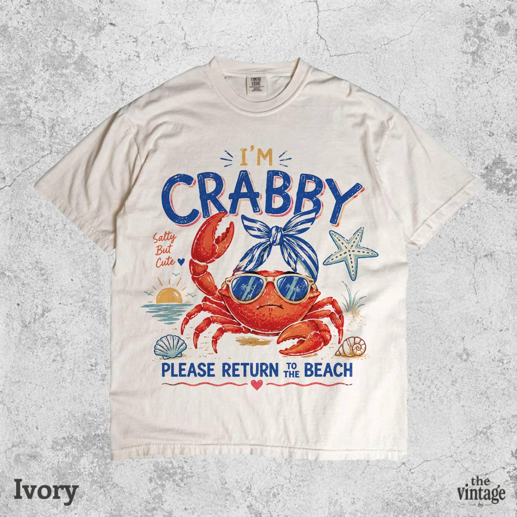 Vintage Retro If Crabby Please Return To The Beach Shirt, Funny Crab Beach Shirt, Comfort Colors Summer Tee, Coastal Graphic Tee, Cute Ocean