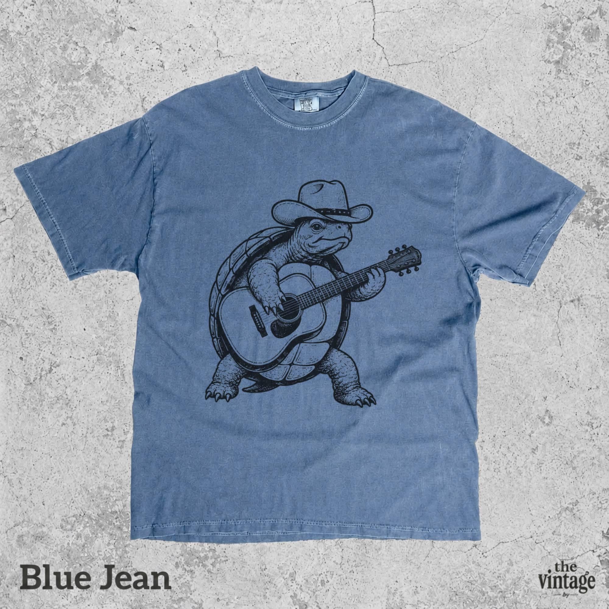 Vintage Turtle Guitar Shirt, Turtle Musician Tee, Funny Guitar Lover Shirt, Retro Turtle Playing Guitar T-Shirt, Comfort Colors Style Shirt