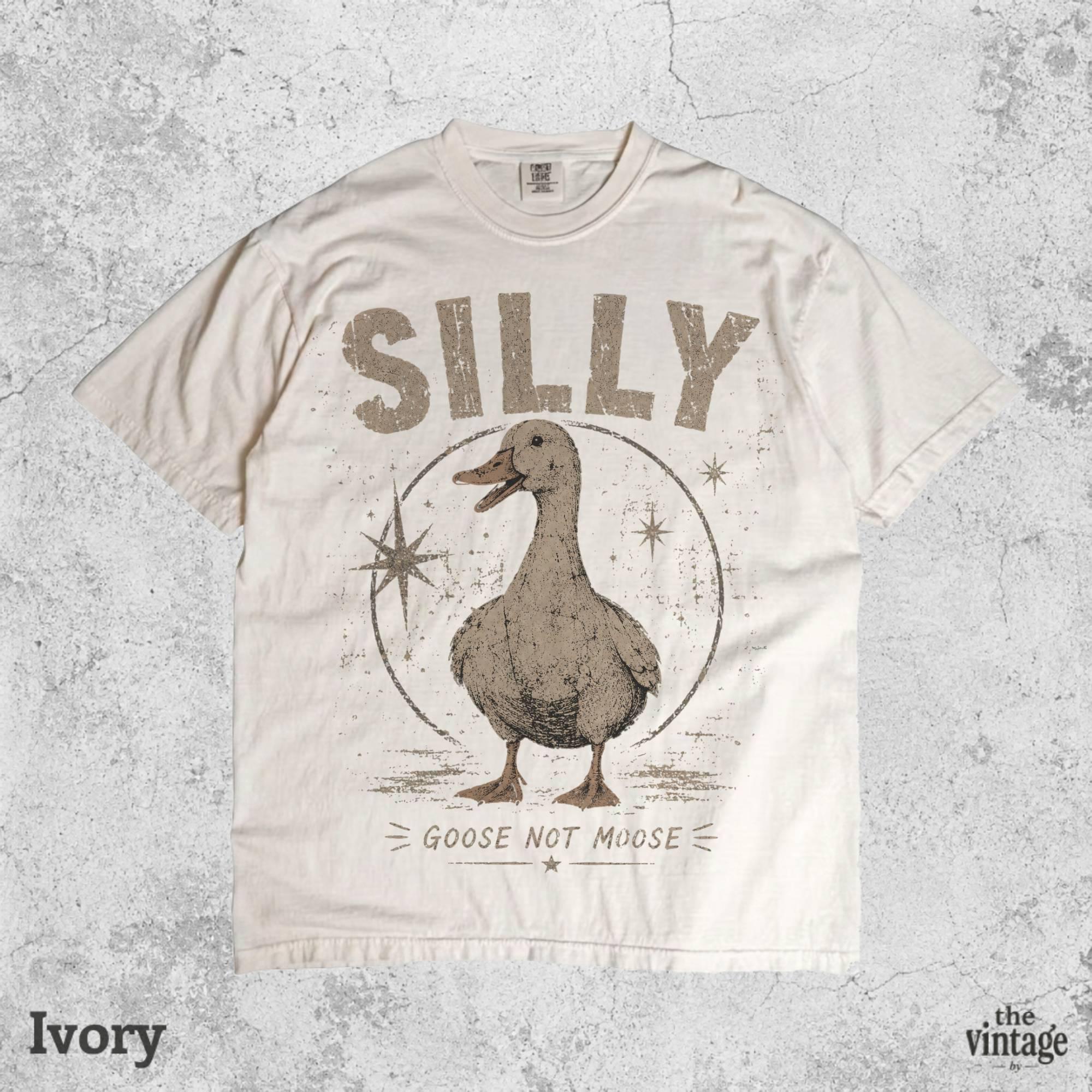 Silly Goose Vintage Graphic Tee, Funny Goose Shirt, Retro Farm Animal Tee, Distressed Duck Graphic Shirt, Comfort Colors Oversized Tee