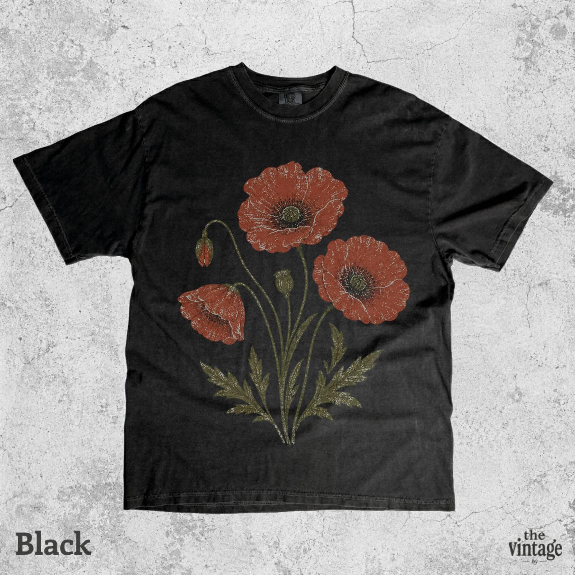 Vintage Poppy Flower Shirt, Botanical Wildflower Tee, Cottagecore Floral Graphic Tee, Retro Nature Shirt, Minimal Flower Aesthetic Tee