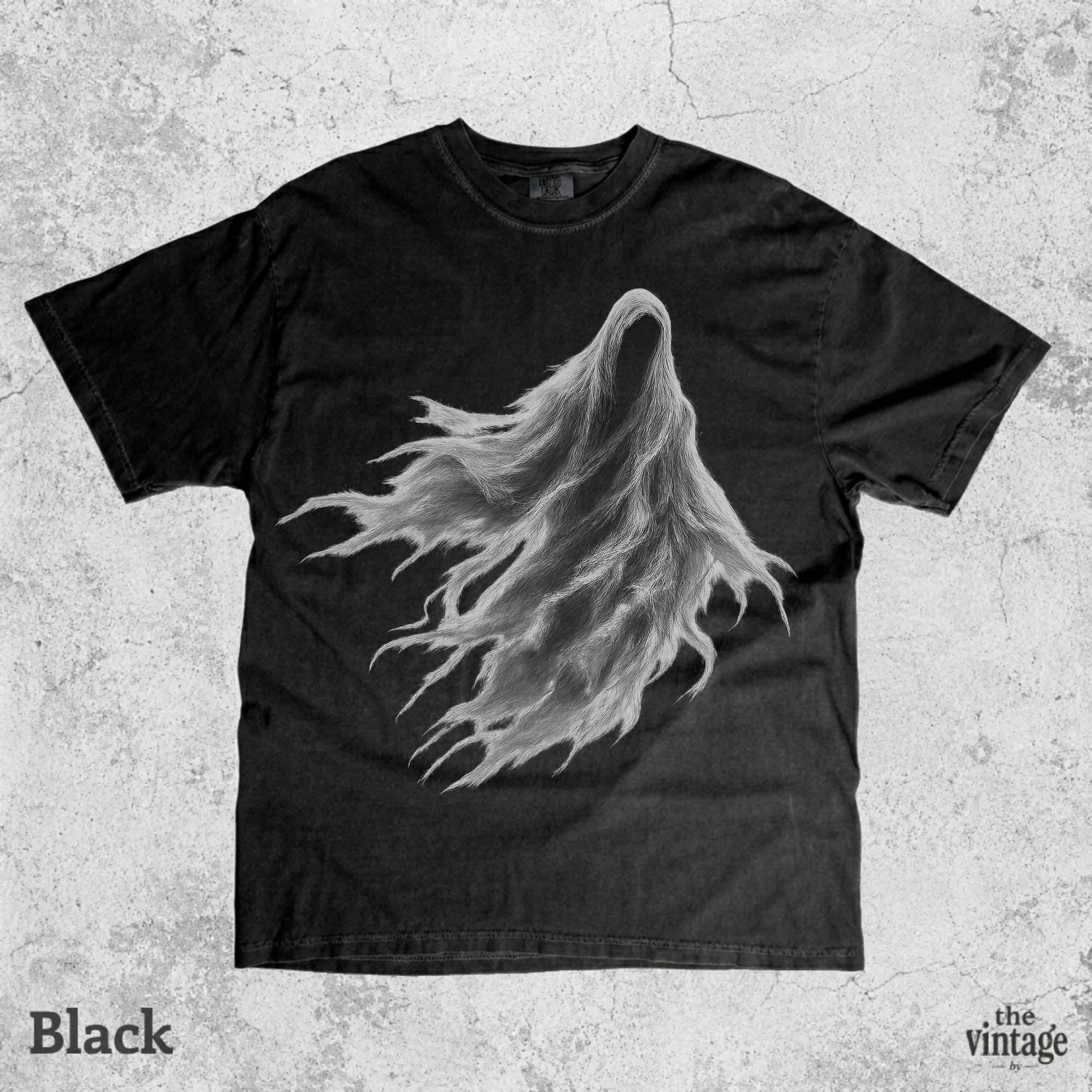 Ghost Falling Vintage Graphic Shirt, Washed Reaper Tee, Gothic Streetwear Shirt, Oversized Acid Wash Tee, Dark Aesthetic Graphic T-Shirt