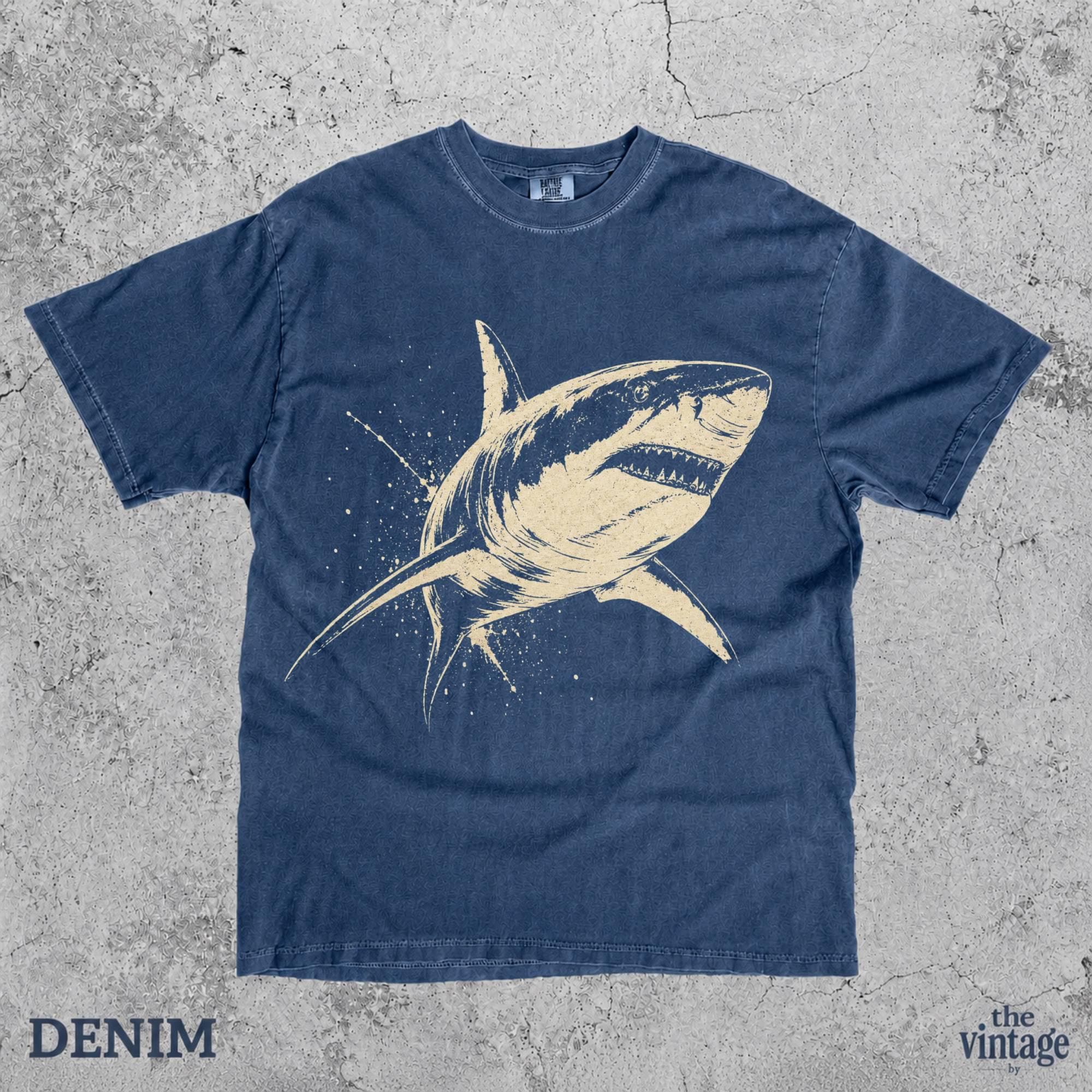 Vintage Retro Shark Graphic Tee, Comfort Colors Ocean Shirt, Y2K Shark T-Shirt, Vintage Marine Graphic Tee, Old School Streetwear