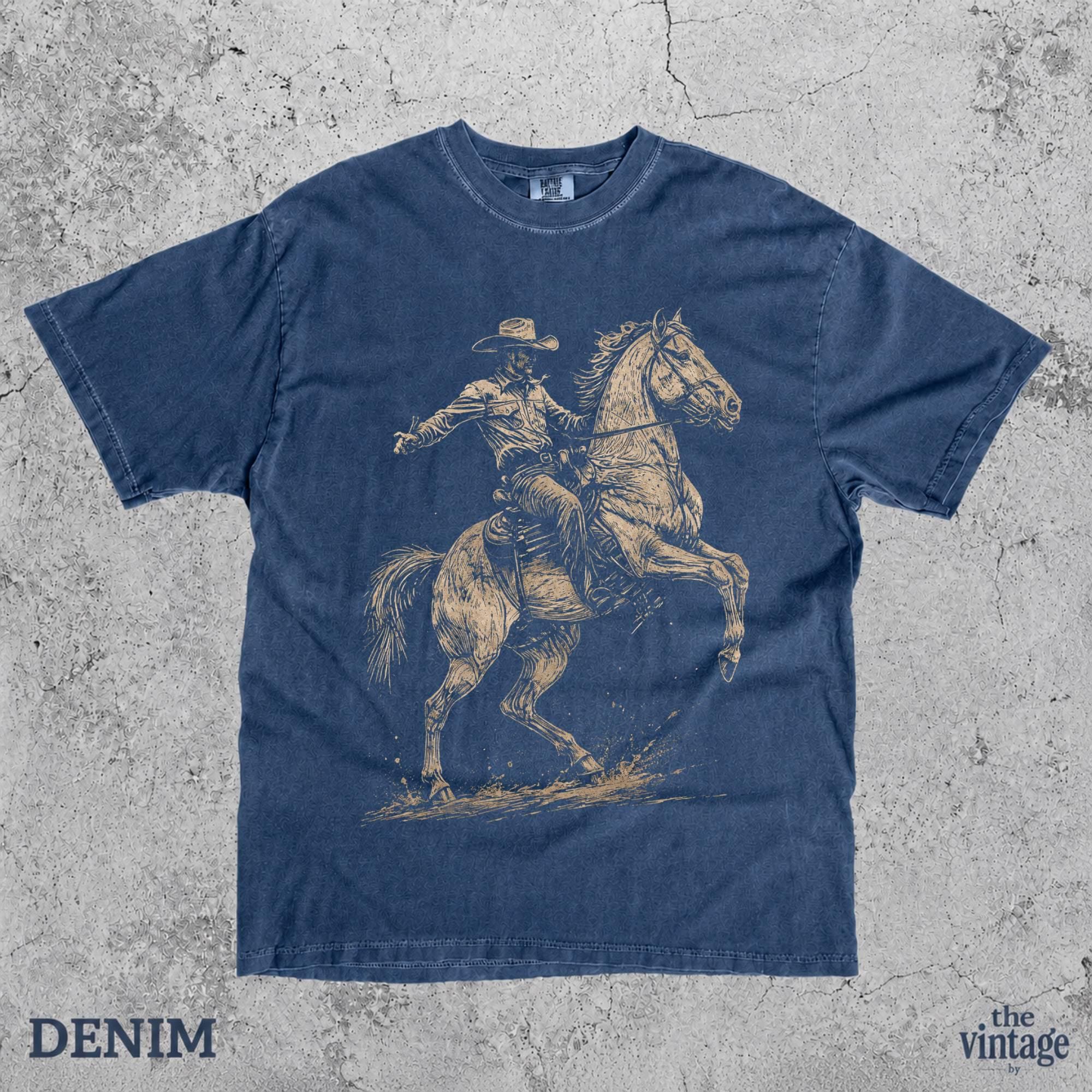 Vintage Retro Rodeo Graphic Tee, Comfort Colors Cowboy Shirt, Western Horse Rider T-Shirt, Vintage Country Western Tee, Old School Rodeo