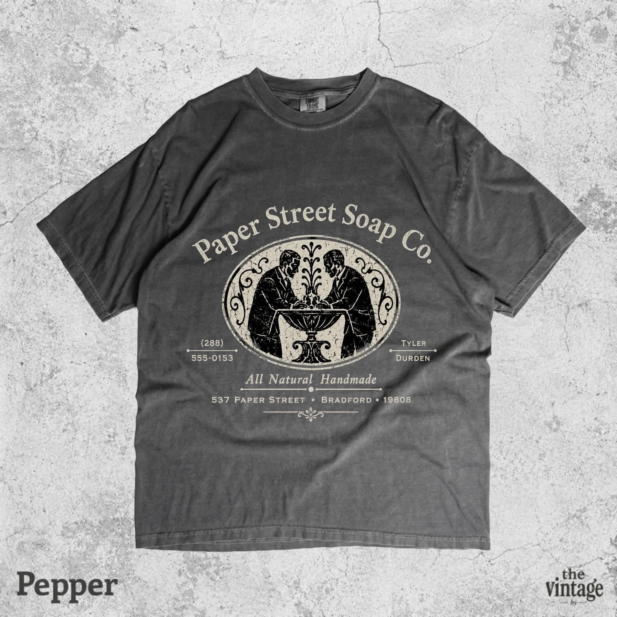 Retro Paper Street Soap Co Shirt, Vintage Fight Club Inspired Tee, Comfort Colors Graphic Shirt, Retro Movie Quote Tee, Old School Grunge Te