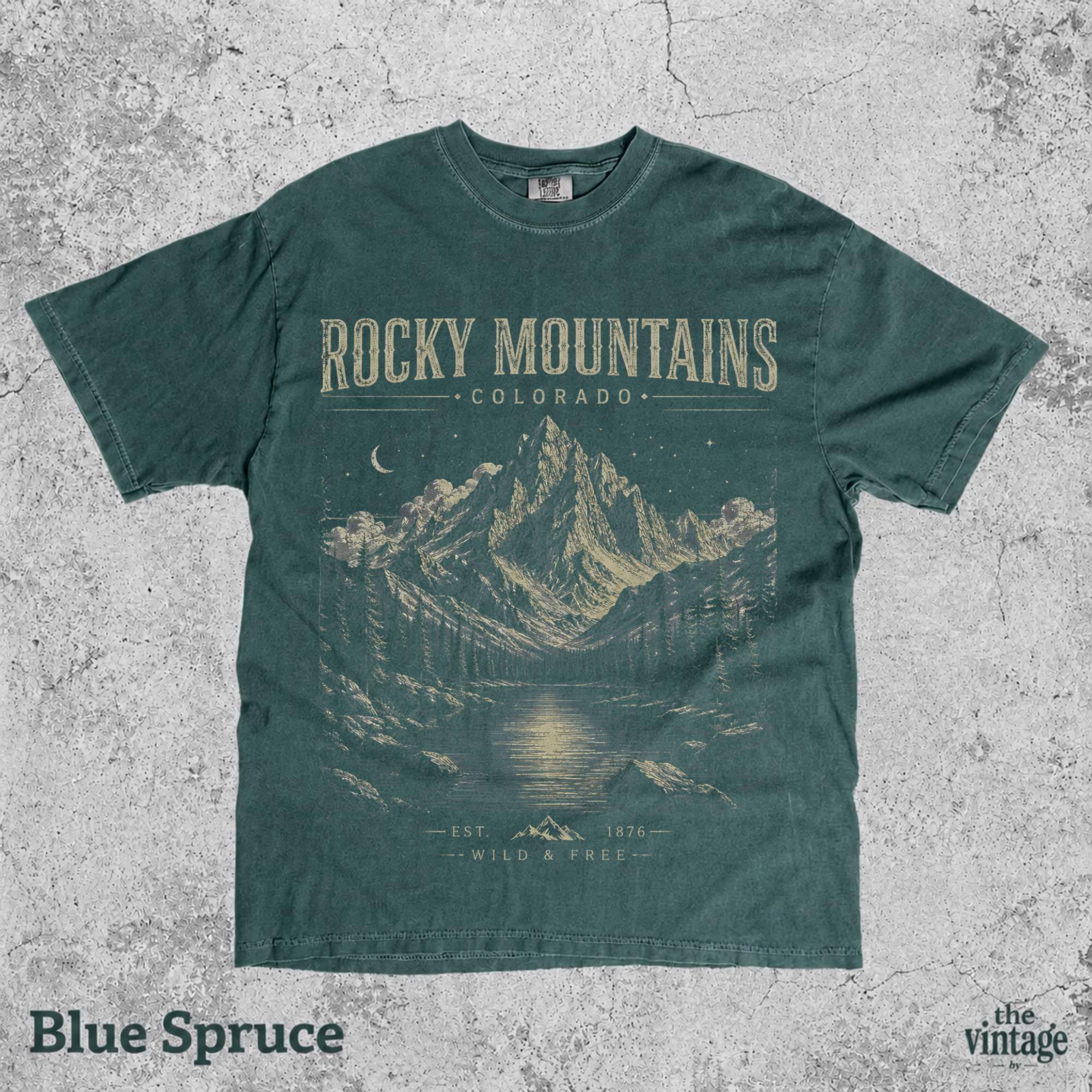 Retro Rocky Mountains Shirt, Vintage Colorado Mountain Tee, Comfort Colors Nature Graphic Shirt, Retro National Park T-Shirt