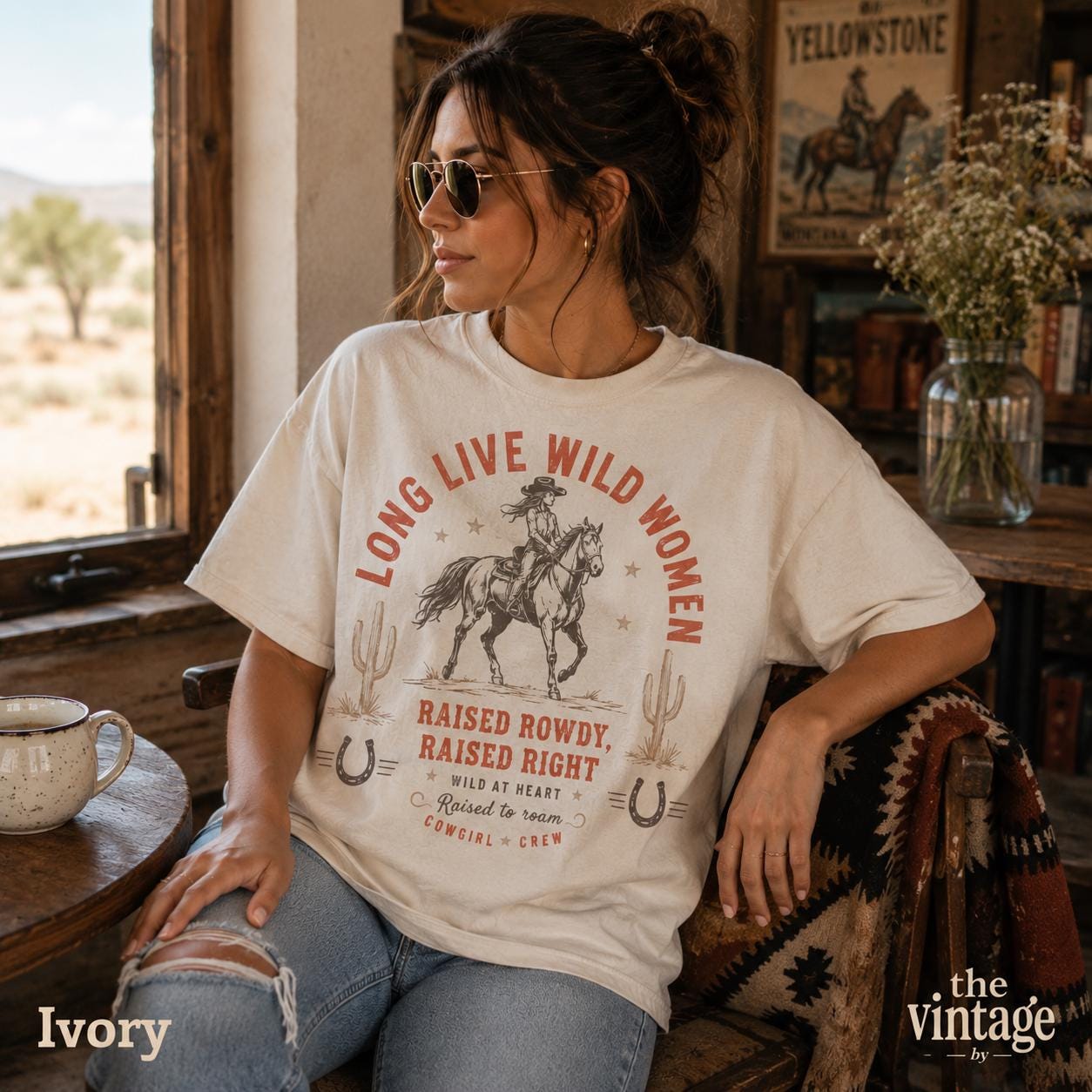 Long Live Wild Women Shirt, Vintage Cowgirl Graphic Tee, Western Boho Shirt, Retro Feminist Tee, Comfort Colors Cowgirl Shirt, Desert Wester