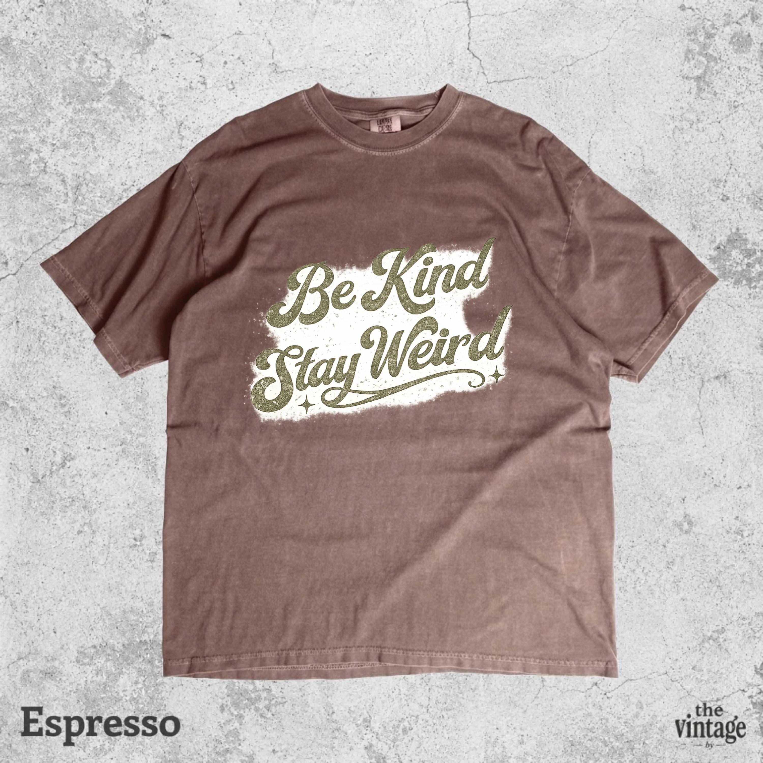 Vintage Retro Be Kind Stay Weird Comfort Colors Shirt, Inspirational Quote Tee, Positive Mindset Graphic T Shirt, Boho Hippie, Oversized Tee