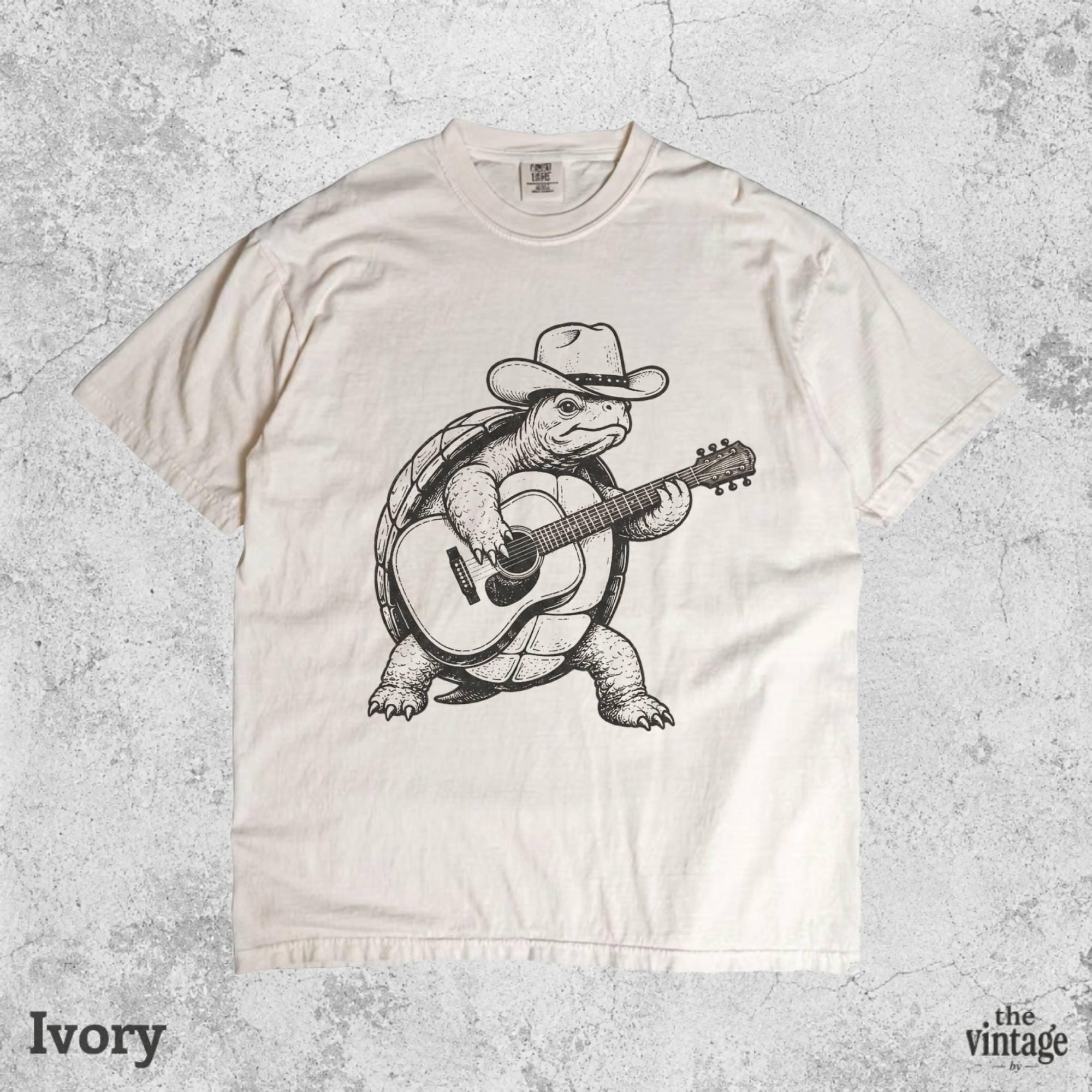 Vintage Turtle Guitar Shirt, Turtle Musician Tee, Funny Guitar Lover Shirt, Retro Turtle Playing Guitar T-Shirt, Comfort Colors Style Shirt