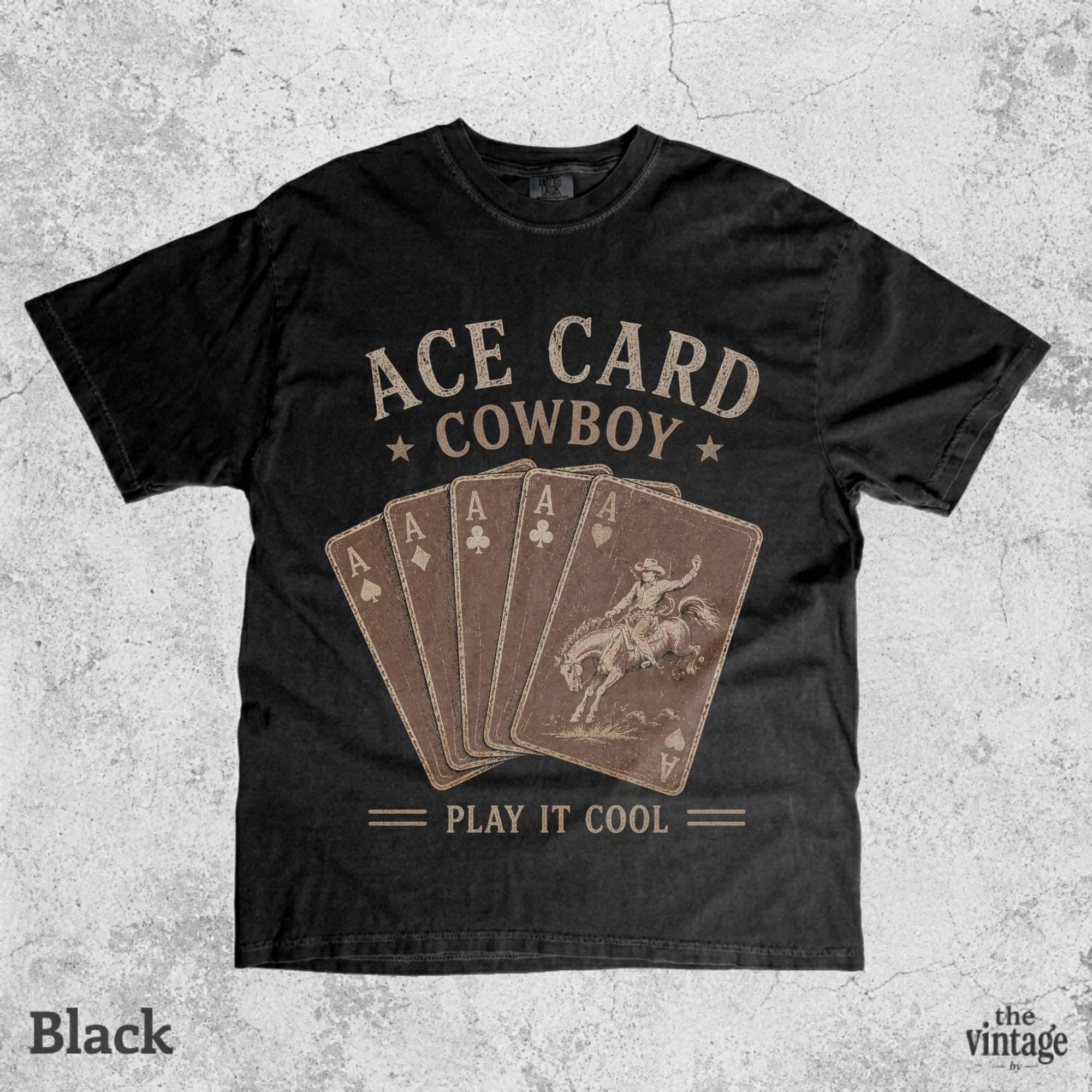 Ace Card Cowboy Shirt, Vintage Western Poker Tee, Country Cowgirl Graphic Shirt, Wild West Playing Cards T-Shirt, Retro Rodeo Gambler Tee