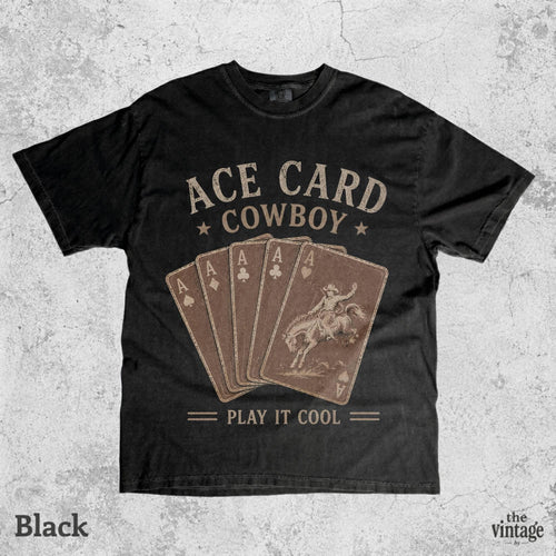 Ace Card Cowboy Shirt, Vintage Western Poker Tee, Country Cowgirl Graphic Shirt, Wild West Playing Cards T-Shirt, Retro Rodeo Gambler Tee