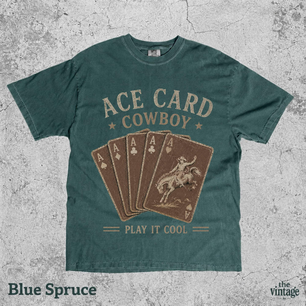 Ace Card Cowboy Shirt, Vintage Western Poker Tee, Country Cowgirl Graphic Shirt, Wild West Playing Cards T-Shirt, Retro Rodeo Gambler Tee
