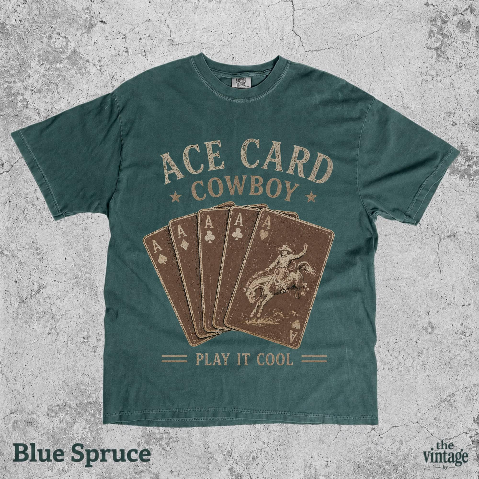 Ace Card Cowboy Shirt, Vintage Western Poker Tee, Country Cowgirl Graphic Shirt, Wild West Playing Cards T-Shirt, Retro Rodeo Gambler Tee