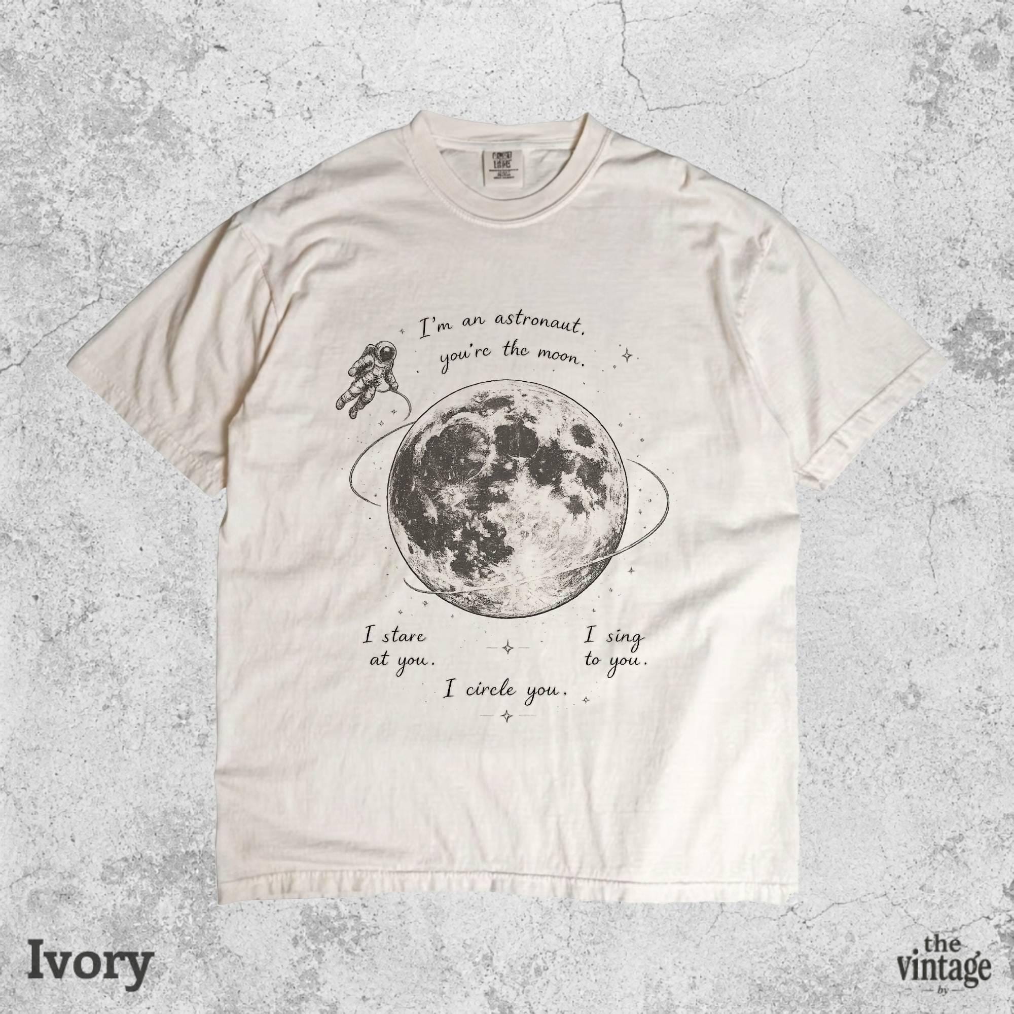 Vintage Retro Astronaut Moon Comfort Colors Shirt, Celestial Graphic Tee, Cosmic Love Quote T Shirt, Space Aesthetic Gift, Lunar Oversized