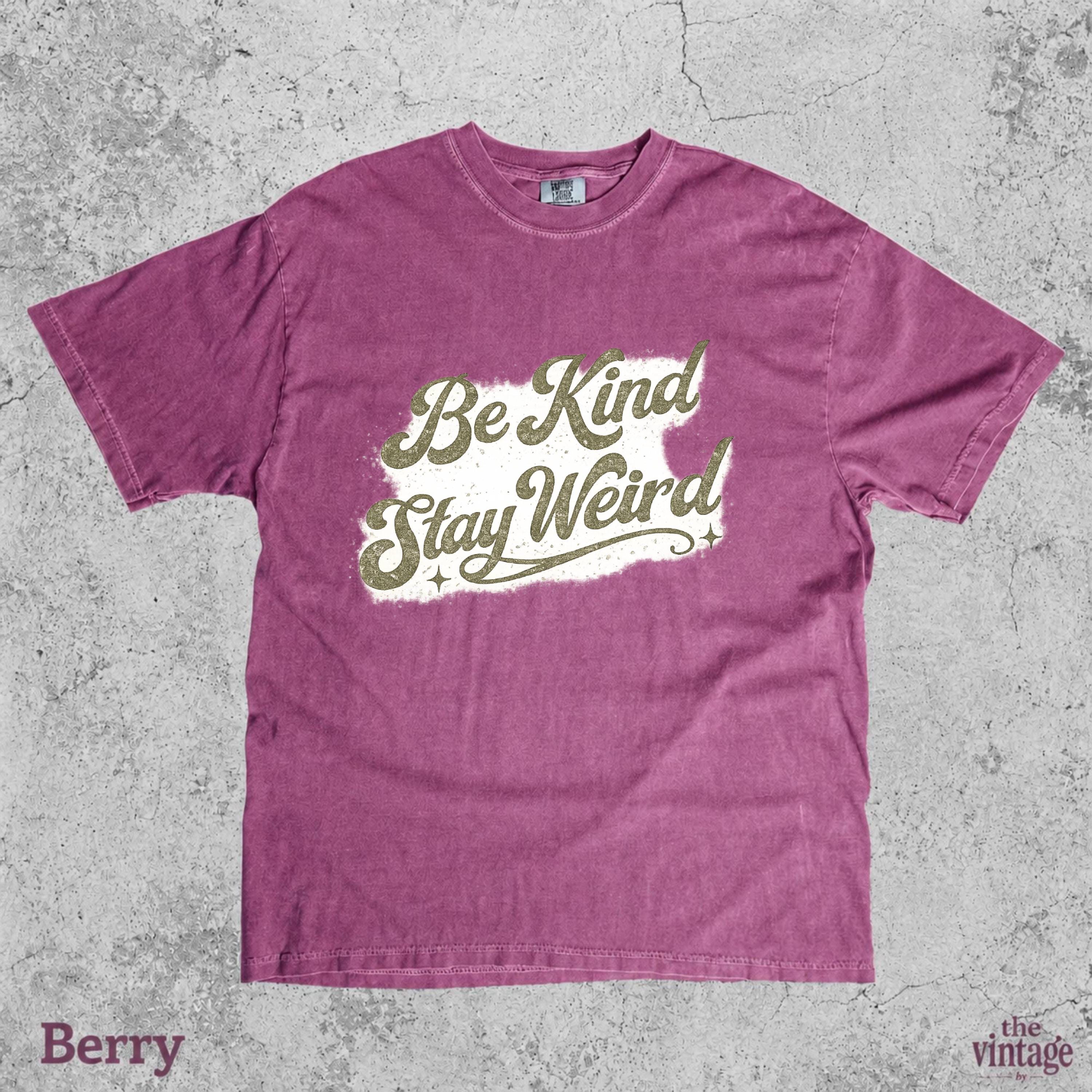Vintage Retro Be Kind Stay Weird Comfort Colors Shirt, Inspirational Quote Tee, Positive Mindset Graphic T Shirt, Boho Hippie, Oversized Tee