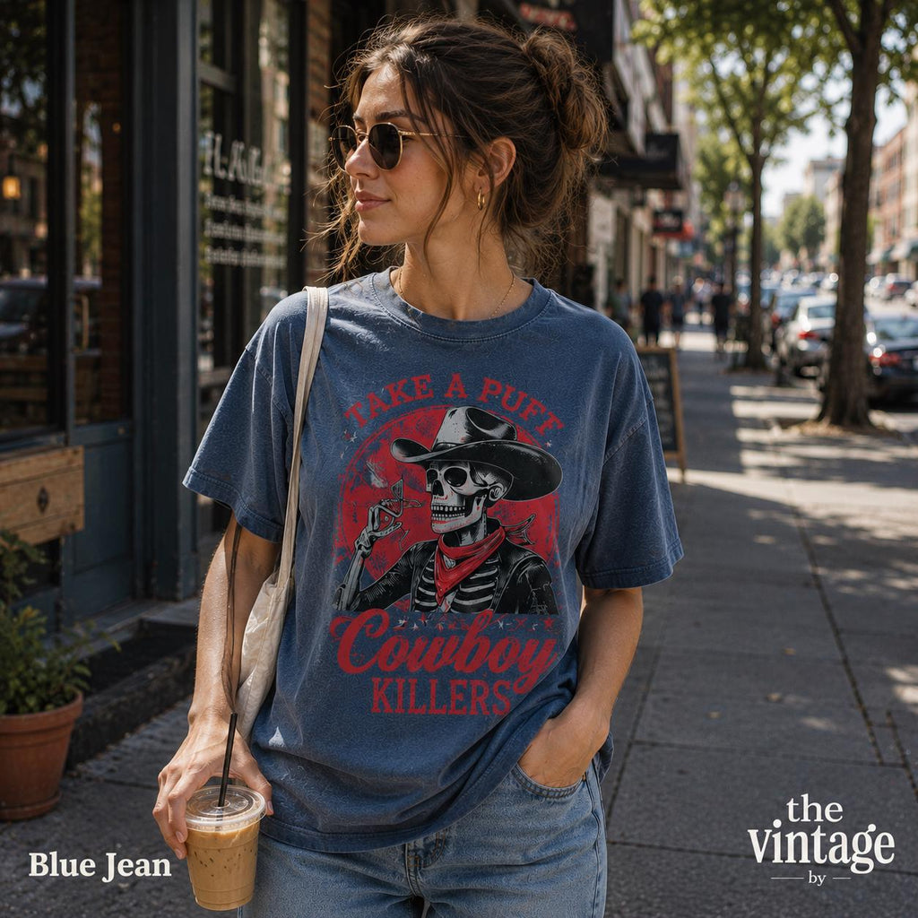 Cowboy Killers Shirt, Skeleton Cowboy Graphic Tee, Vintage Western Skull T-Shirt, Retro Grunge Oversized Tee, Edgy Cowboy Aesthetic Shirt