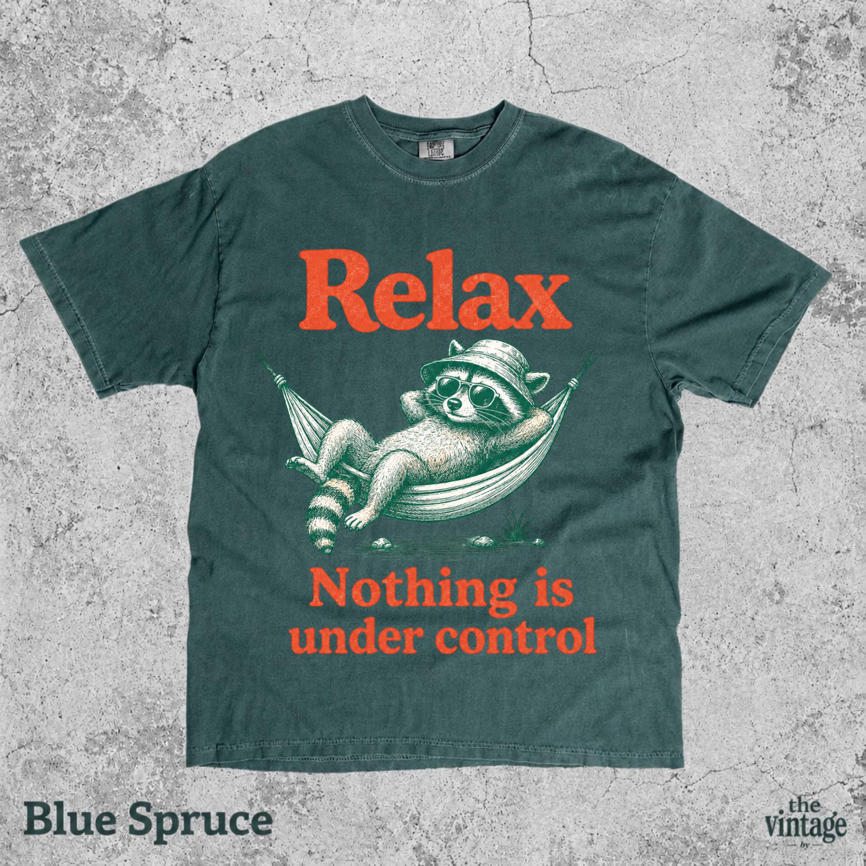 Vintage Retro Comfort Colors Relax Nothing Is Under Control Shirt, Chill Raccoon Tee, Funny Raccoon Shirt, Trash Panda Graphic Tee, Summer